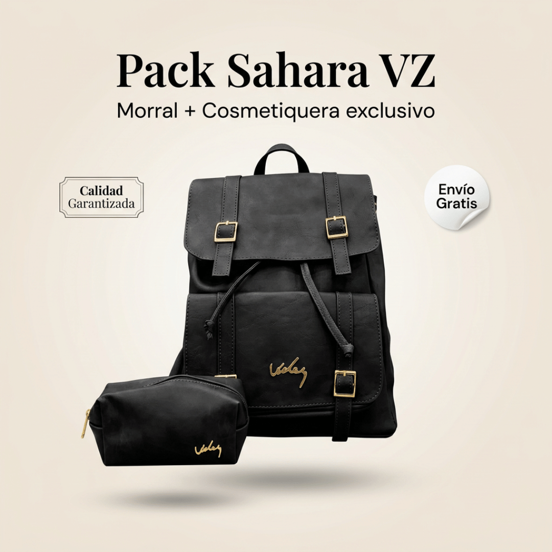 Pack Sahara VZ: Morral + Cosmetiquera