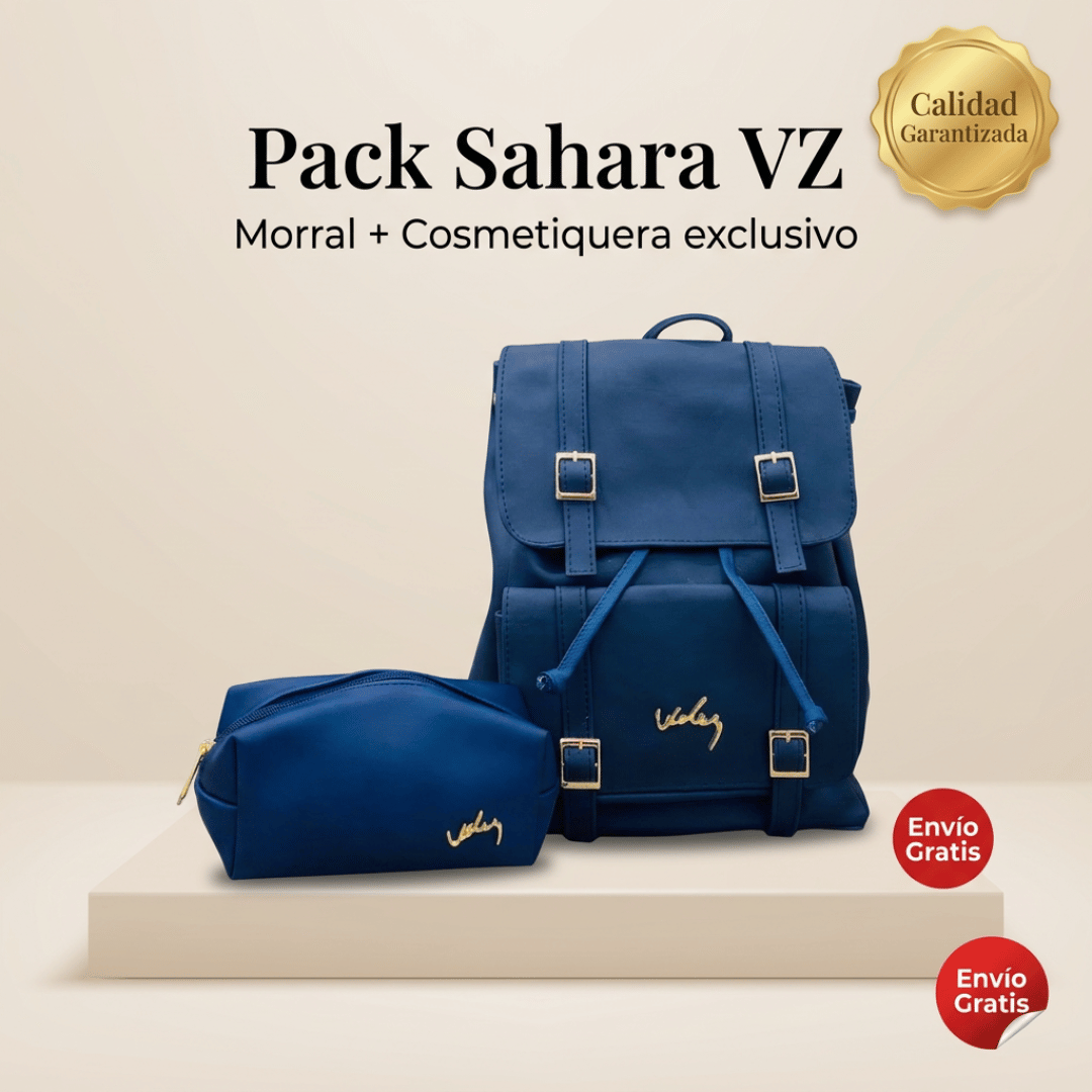 Pack Sahara VZ: Morral + Cosmetiquera