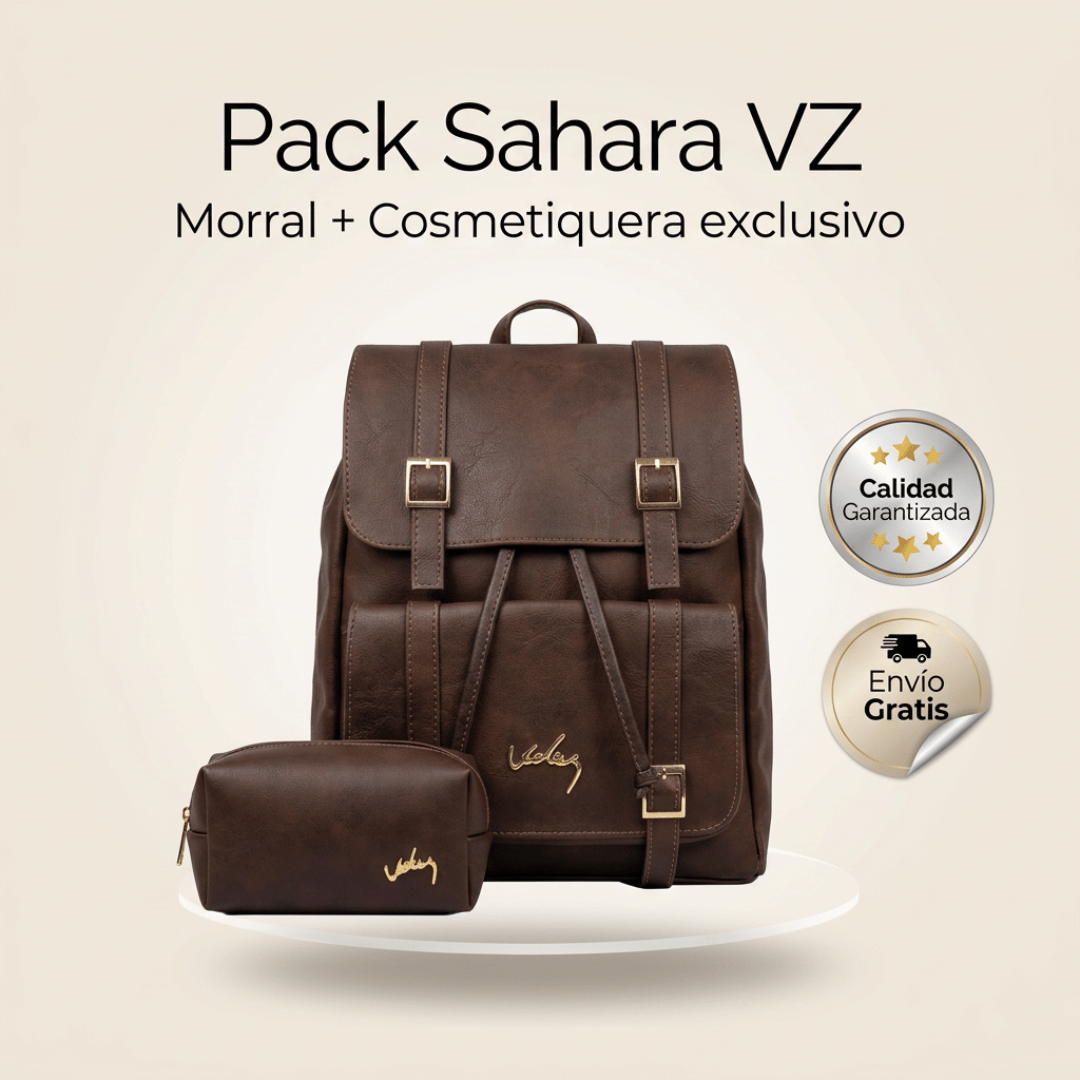 Pack Sahara VZ: Morral + Cosmetiquera