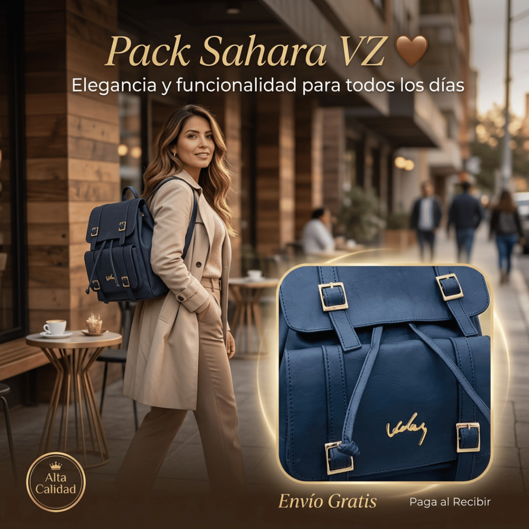 Pack Sahara VZ: Morral + Cosmetiquera