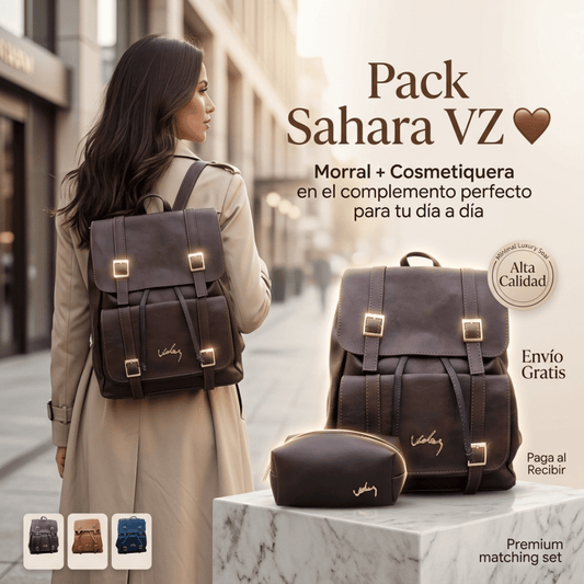 Pack Sahara VZ: Morral + Cosmetiquera