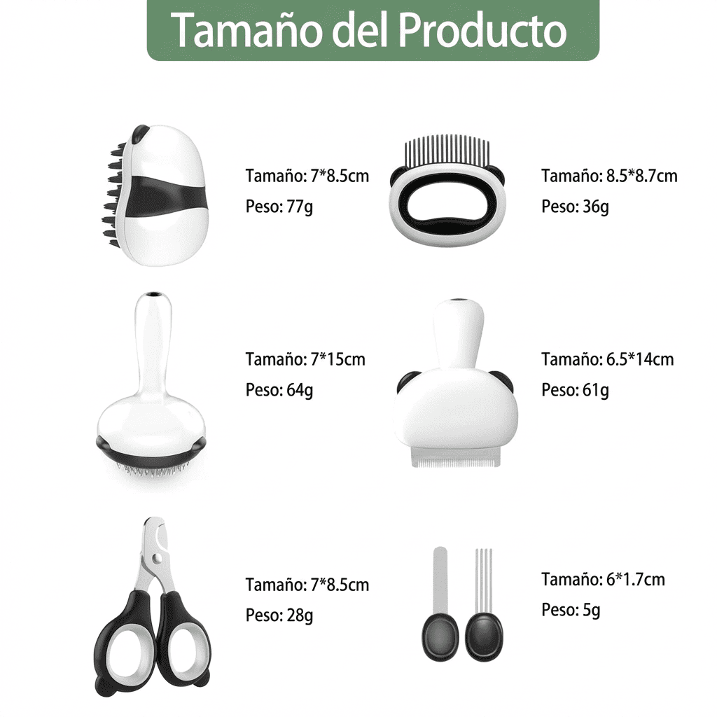 KIT PROFESIONAL DE ASEO PARA MASCOTAS 7 En 1